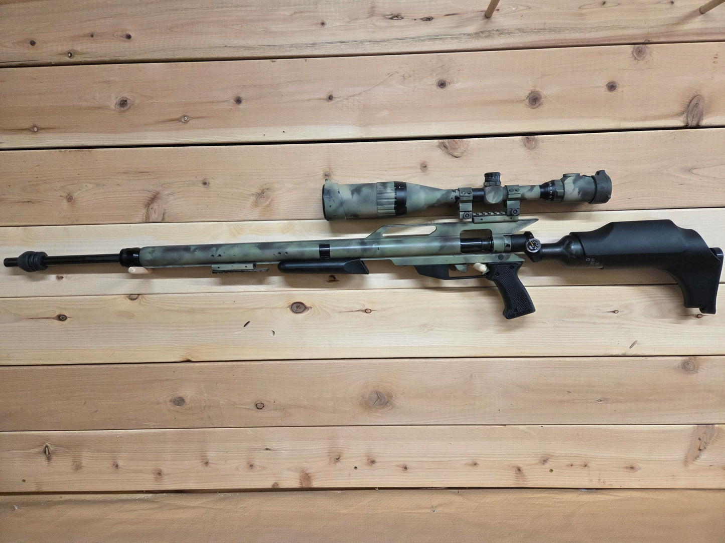 Air Force Texan Camo .457 caliber with drop bottle & UTG 6-24x50 front focus