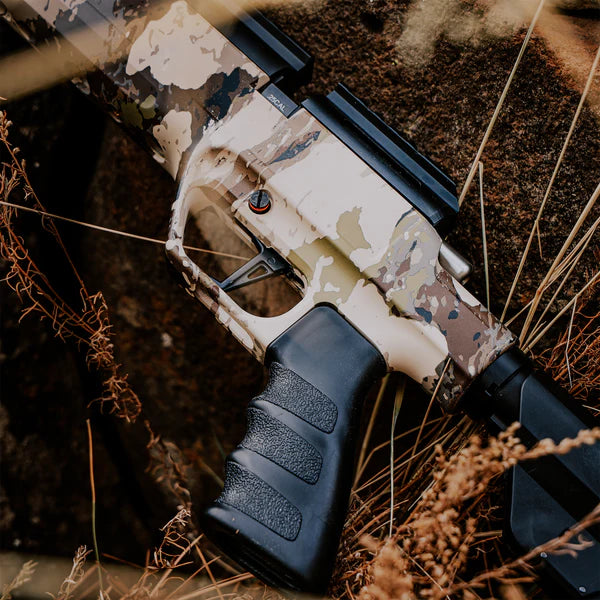 Barra 250Z - .25 caliber Veil Camo stock Package: HT 6-24x44SFIR Discoveryopt scope, Altaros moderator, 2 tins of .25 calibers pellets