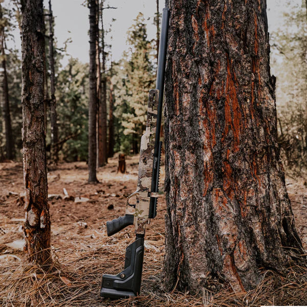 Barra 250Z - .25 caliber Veil Camo stock Package: HT 6-24x44SFIR Discoveryopt scope, Altaros moderator, 2 tins of .25 calibers pellets