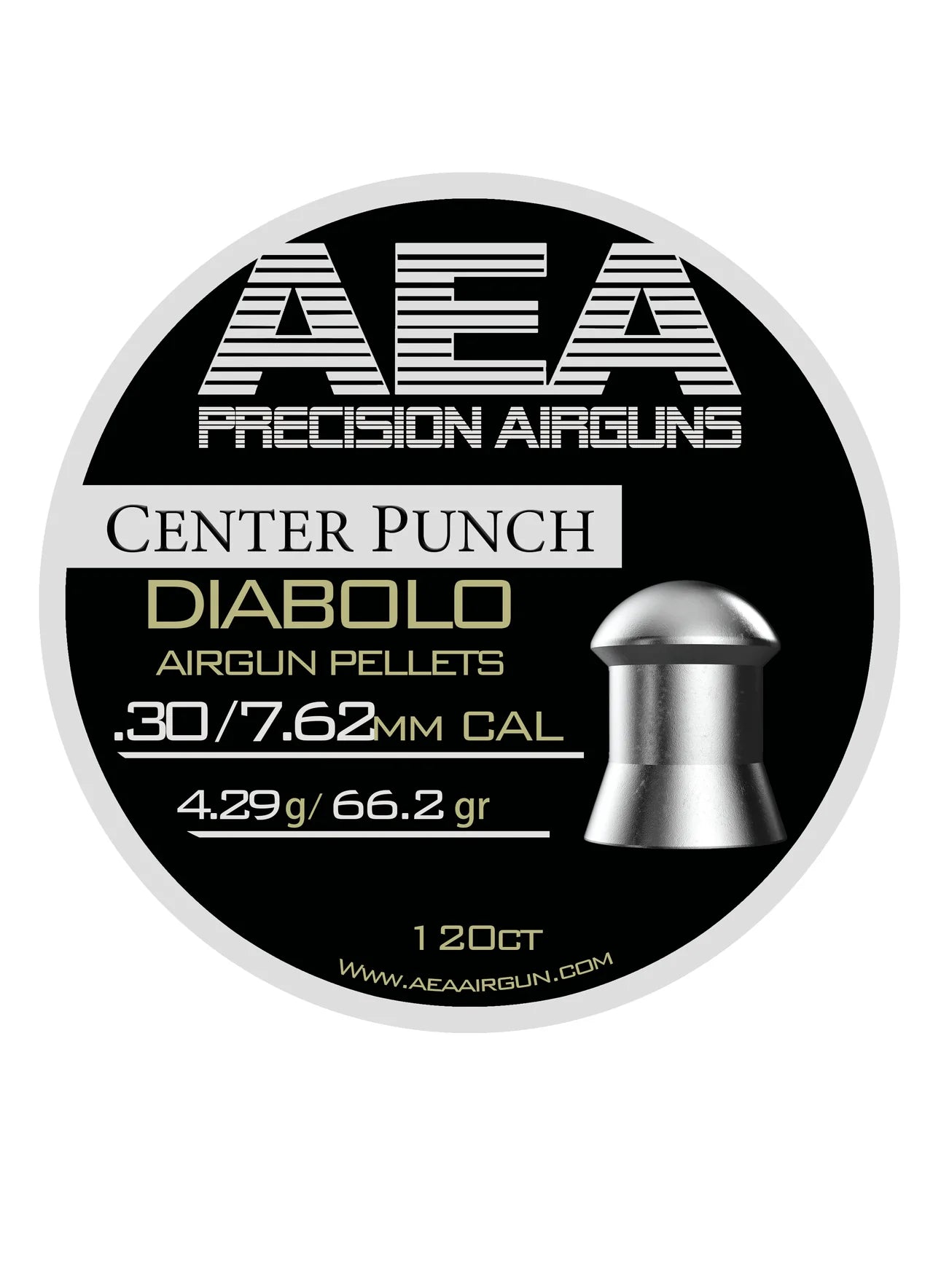 AEA Center Punch Pellets | .30 Cal | 66 gr | 120 Ct