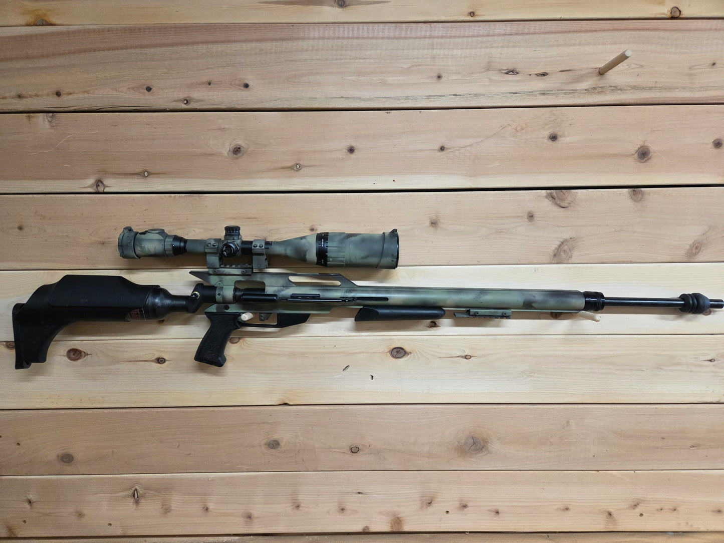 Air Force Texan Camo .457 caliber with drop bottle & UTG 6-24x50 front focus