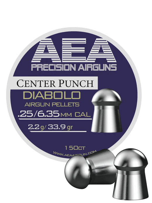 AEA Center Punch Pellets - .25 caliber - 33.9 grain - 150 count tin