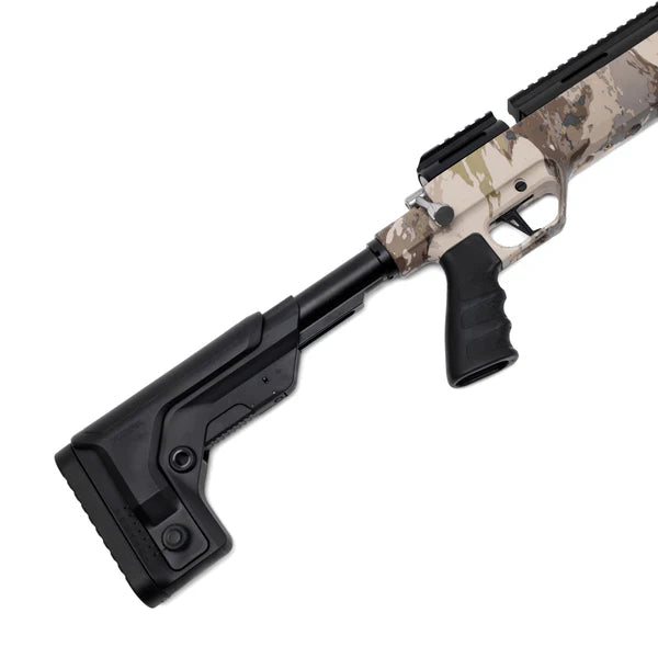 Barra 250Z - .25 caliber Veil Camo stock Package: HT 6-24x44SFIR Discoveryopt scope, Altaros moderator, 2 tins of .25 calibers pellets