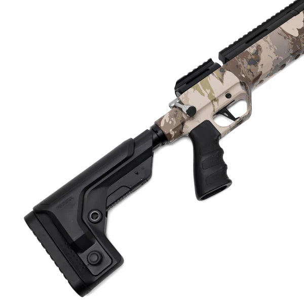 Barra 250Z - .25 caliber Veil Camo stock Package: HT 6-24x44SFIR Discoveryopt scope, Altaros moderator, 2 tins of .25 calibers pellets