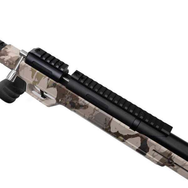 Barra 250Z - .25 caliber Veil Camo stock Package: HT 6-24x44SFIR Discoveryopt scope, Altaros moderator, 2 tins of .25 calibers pellets