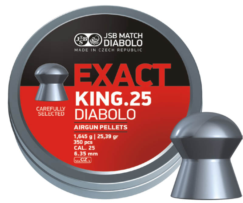 JSB .25 Cal 25.39gr Match Diablo Exact King 350 count tin.