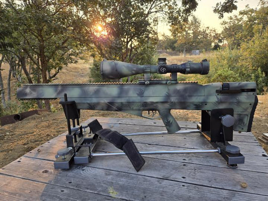 Benjamin Bulldog .357 camo & 6-24x50 sniper front focus