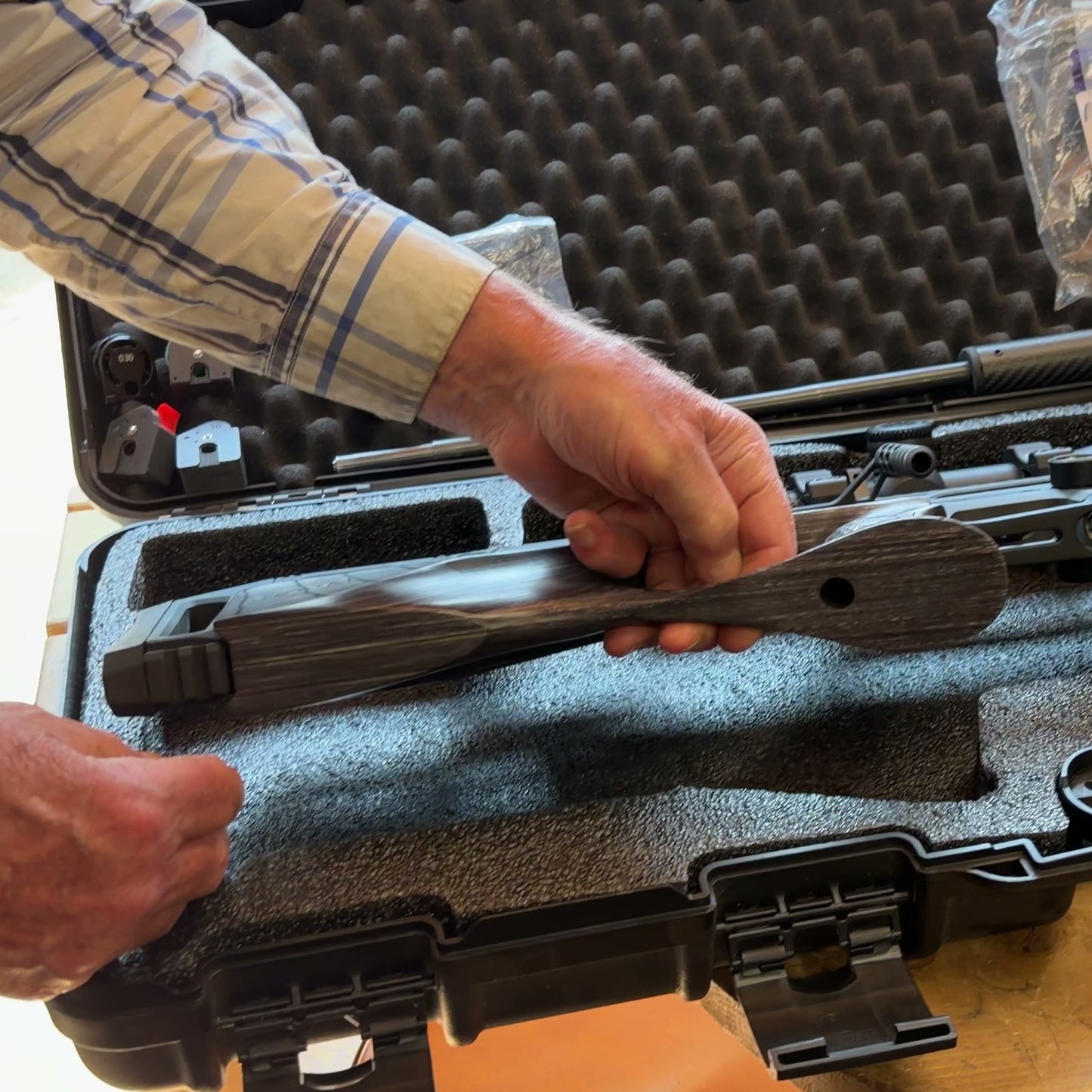 BRK Ghost PCP Air Rifle, Used - 30 & 177 caliber packages, Gray Laminate Stock with Athlon 15-60x56