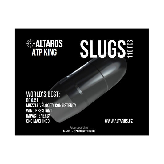 Altaros ATP King with a BC of 0.21 - .22 cal. 5.50 40 gr 110 count individually packed in foam
