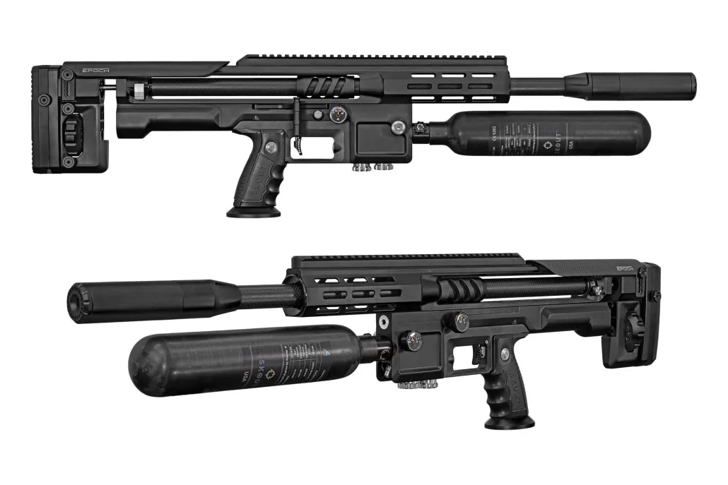 Skout Epoch .30 caliber with 34.5" pellet barrel, and extra 25" Slug barrel kit & 3 magazines