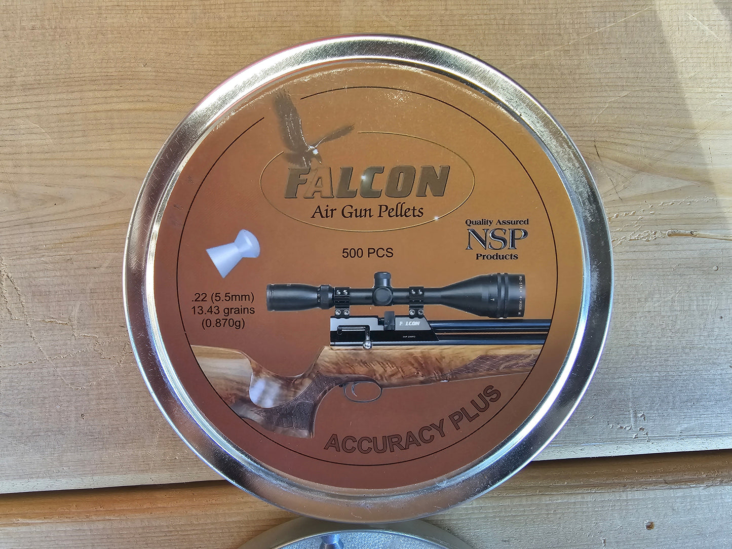 Air Arms .22 Cal  13.43 gr  Falcon-Accuracy Plus 500 count Tin.