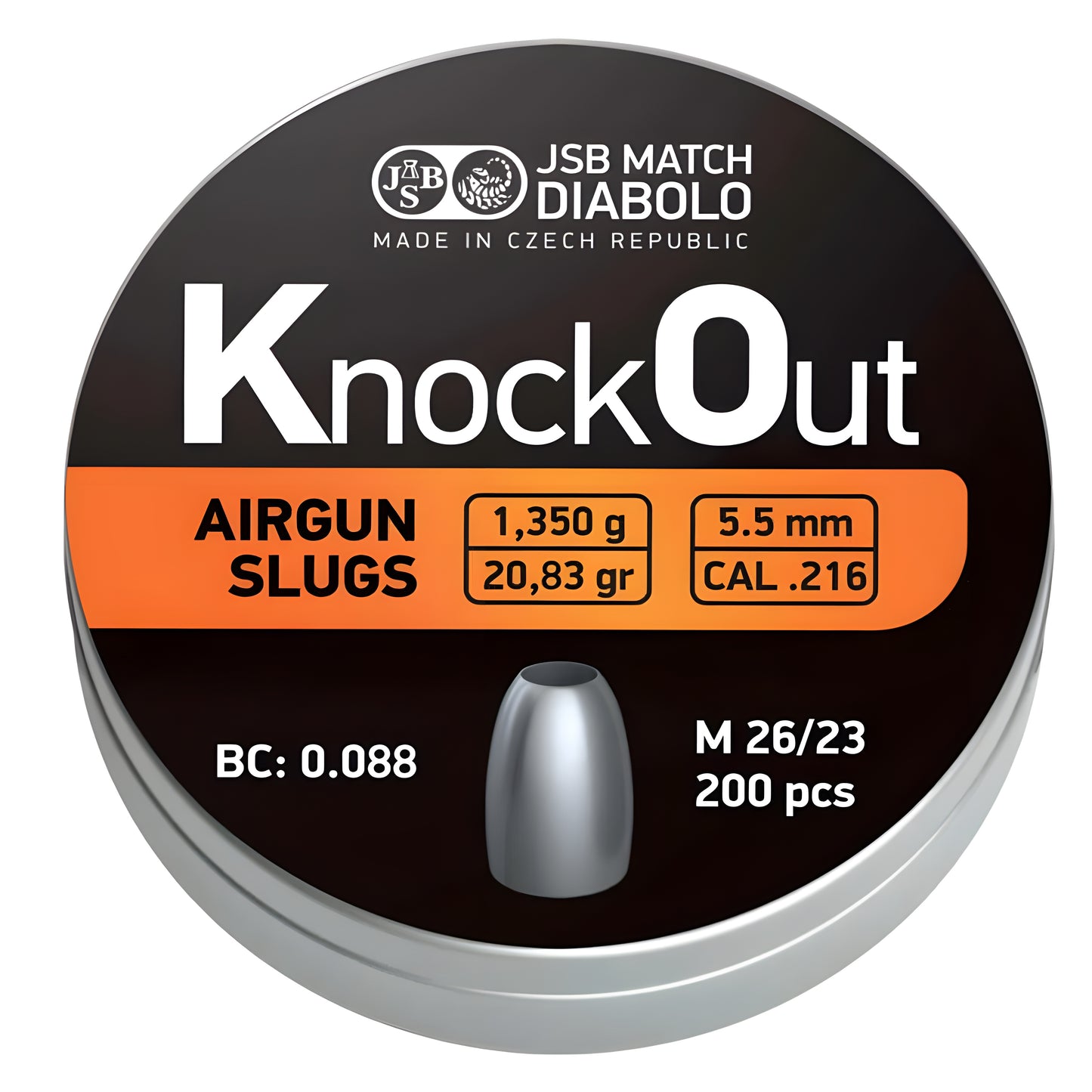 JSB Knock Out Slugs, .216 Cal., 20.83 Grain 200 Count