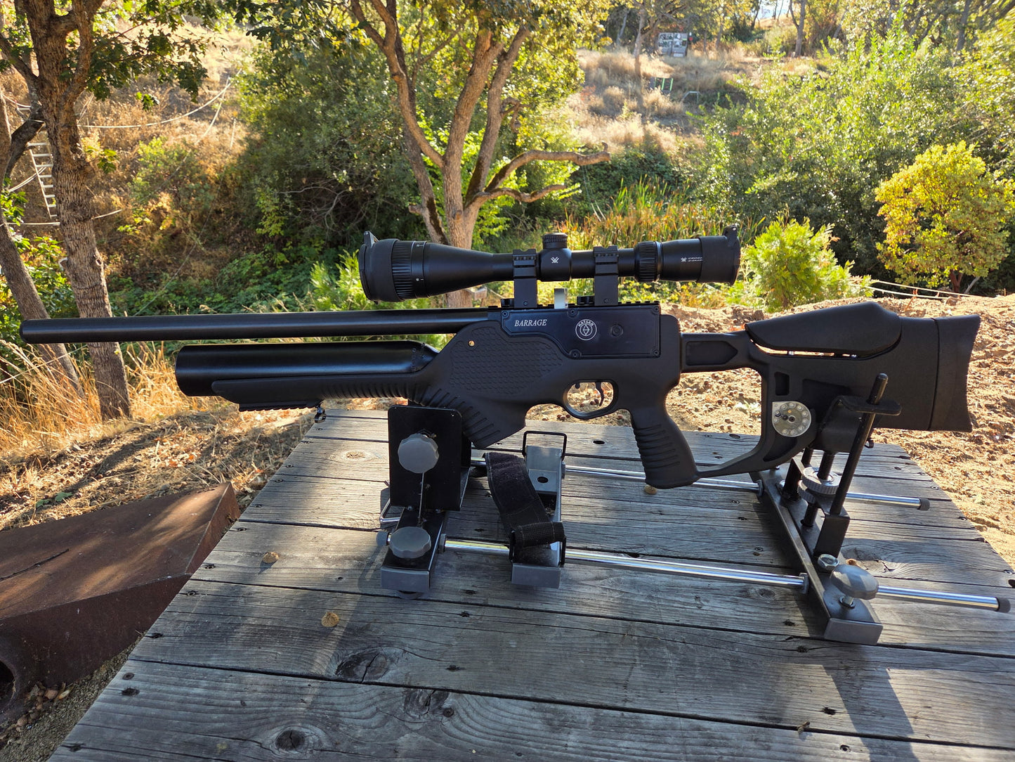 Hatsan Barrage .25 cal Syn stock Semi auto & Cross Fire 2 6-24x50 FF