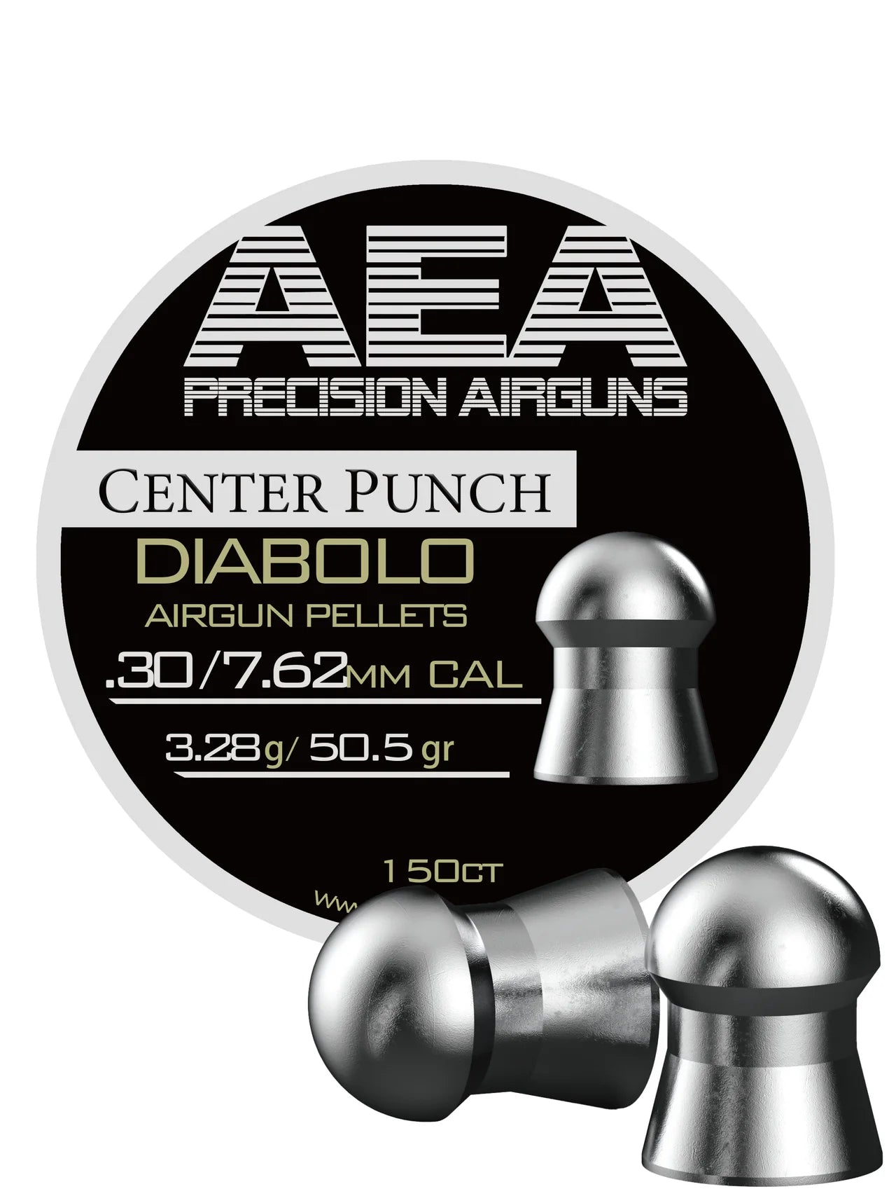 AEA Center Punch Pellets - .30 caliber - 50 grain - 150 count tin
