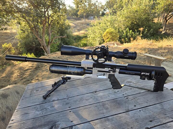 FX Impact MKII .30 cal. Sniper, 700mm barrel, Power Plenum, Saber Tactical Bag Rider, Side Shot magazine and Hawke Air max 6-24x50 And 3 tins of AEA 50g pellets