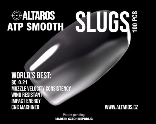 Altaros ATP Smooth with a BC of 0.21  -.25 Cal 6.35mm  49.5gr  110 count individually packed in foam.