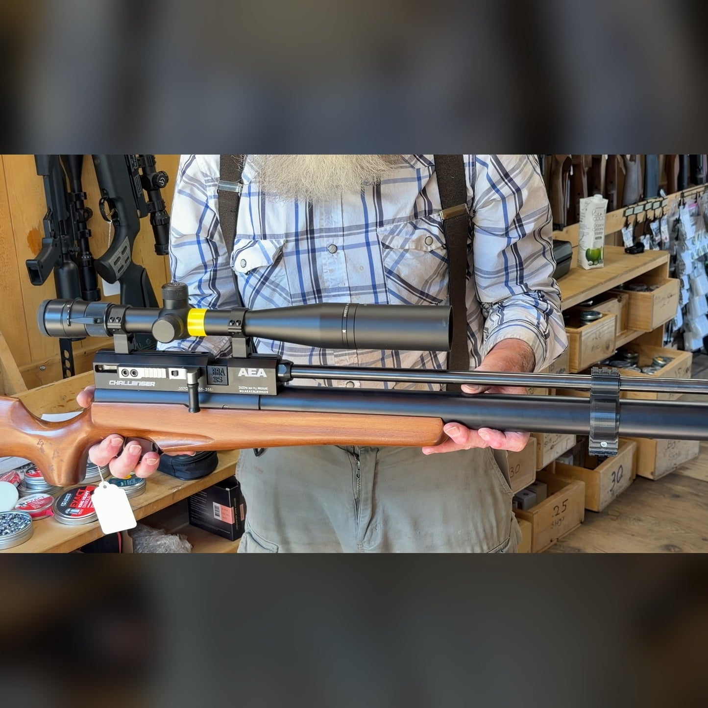 AEA Challenger .357 caliber PCP Air Rifle, Used - with Vortex 4.5x44 mounted scope