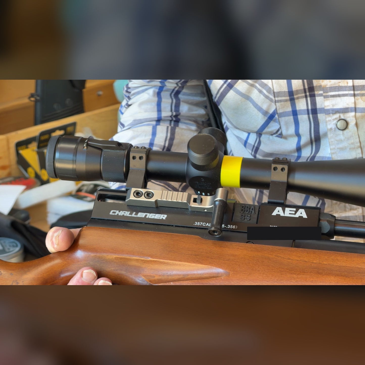 AEA Challenger .357 caliber PCP Air Rifle, Used - with Vortex 4.5x44 mounted scope