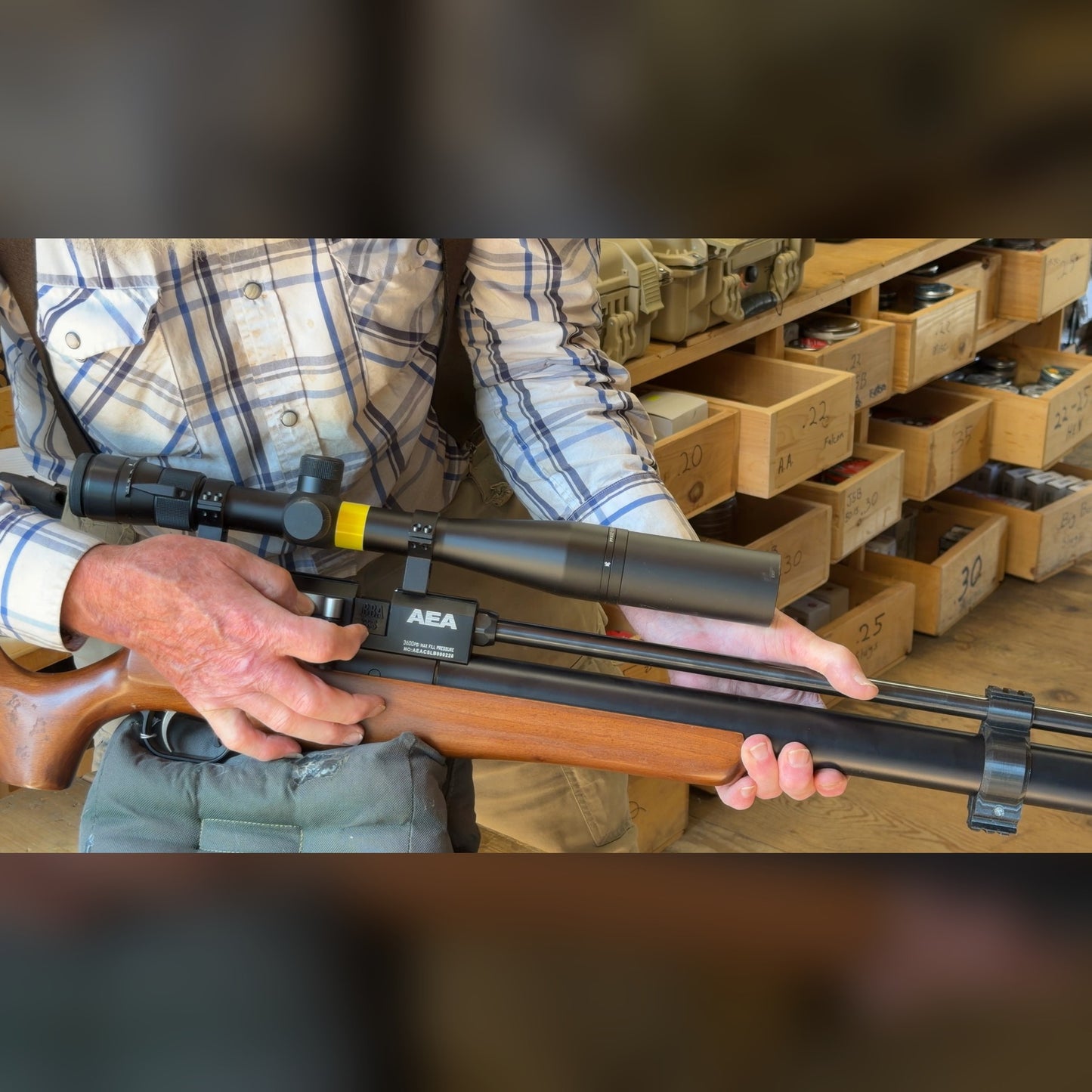 AEA Challenger .357 caliber PCP Air Rifle, Used - with Vortex 4.5x44 mounted scope