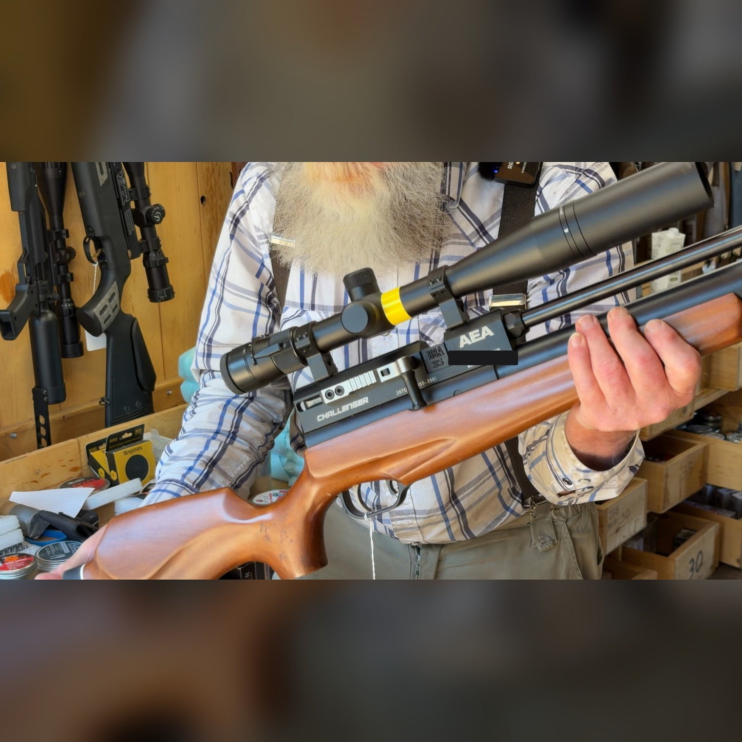 AEA Challenger .357 caliber PCP Air Rifle, Used - with Vortex 4.5x44 mounted scope