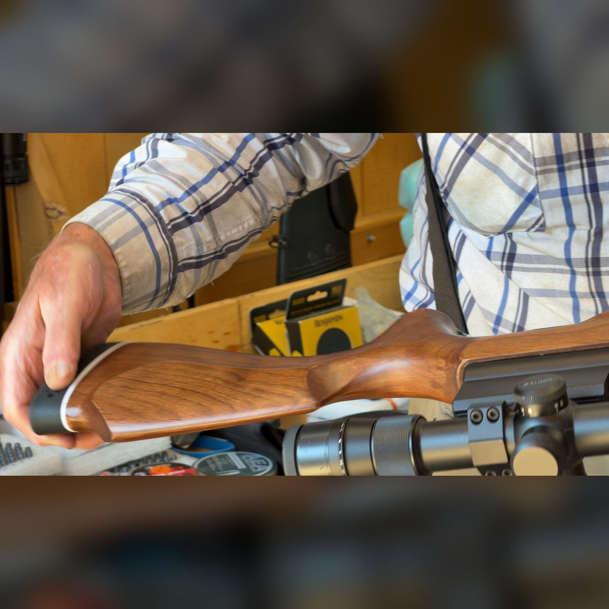 AEA Challenger .25 caliber PCP Air Rifle, Used - Wood Stock, Bolt Action, Adjustable Power