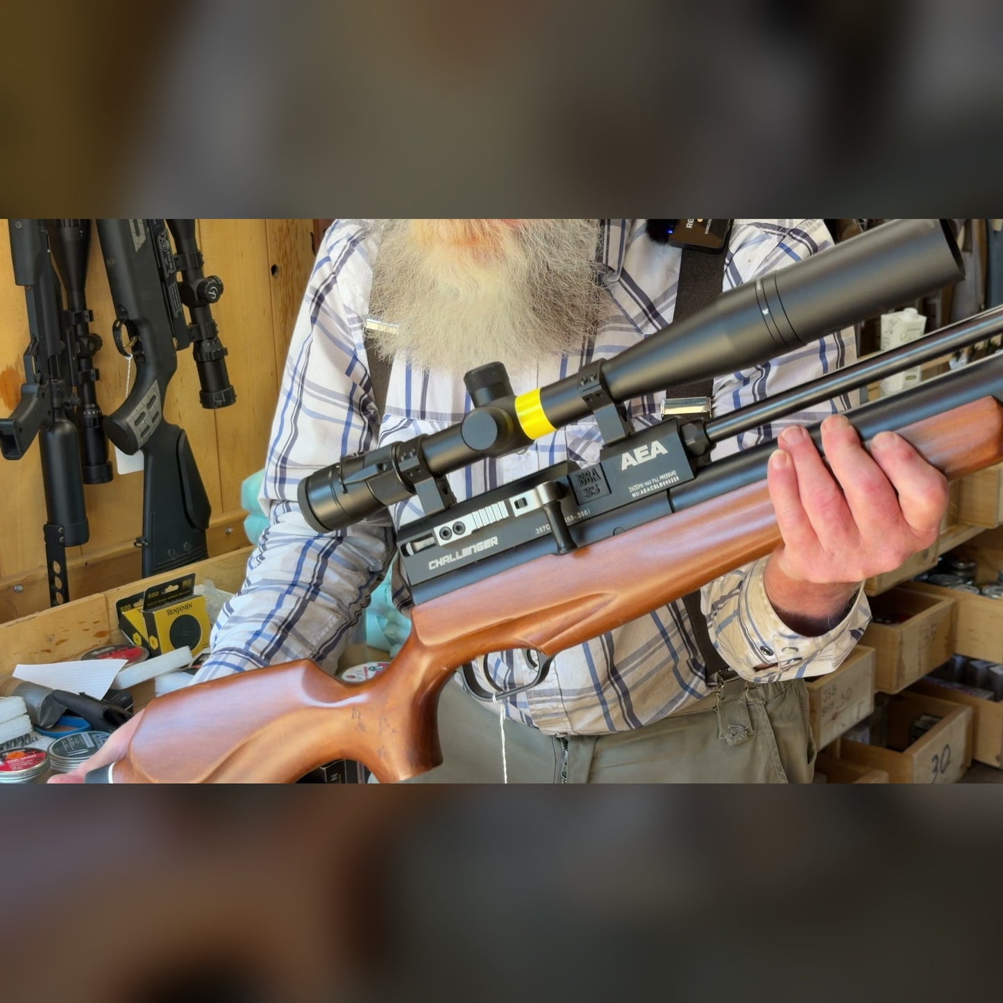 AEA Challenger .357 caliber PCP Air Rifle, Used - with Vortex 4.5x44 mounted scope